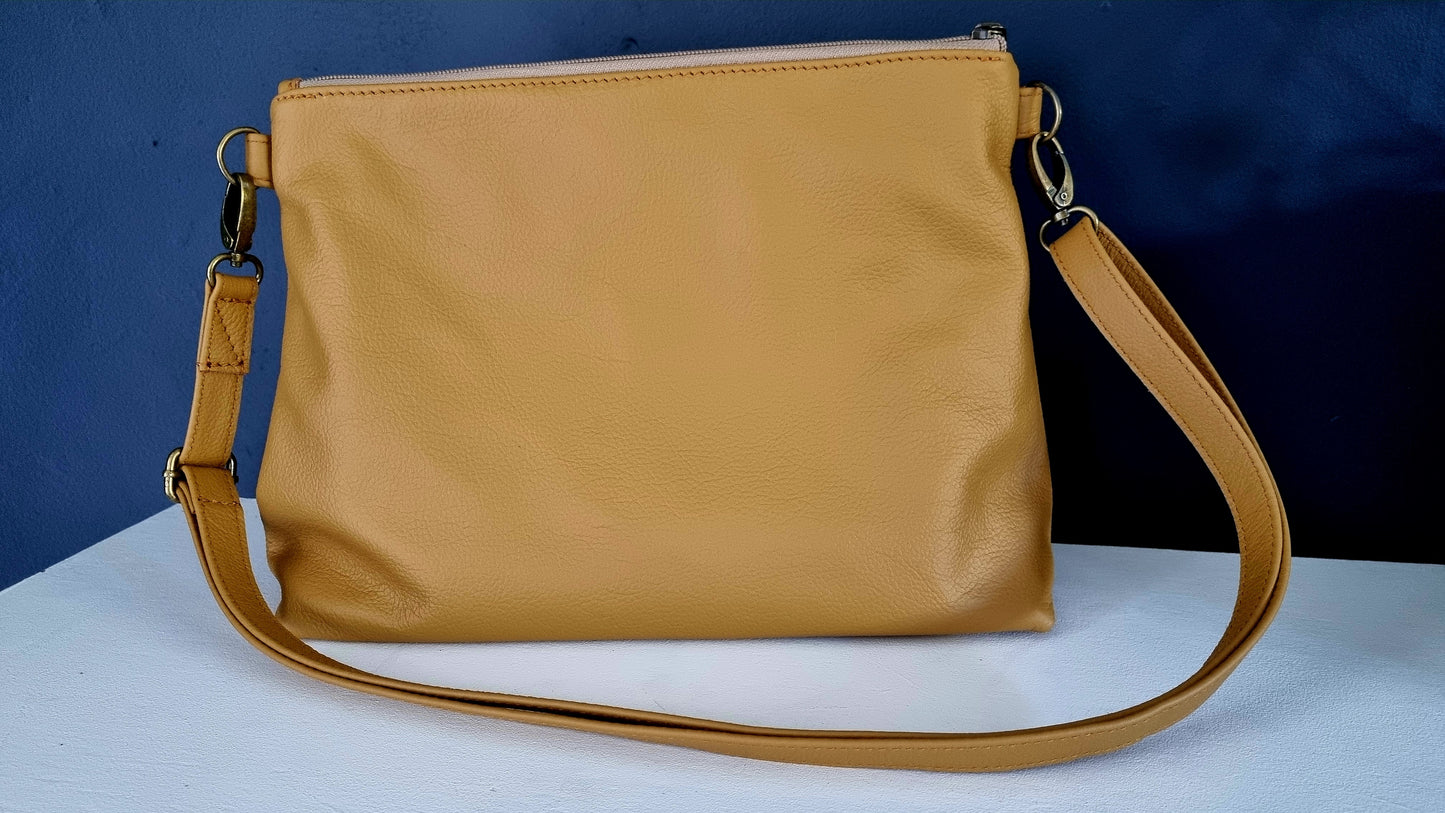 Miss Baggy Genuine leather mustard Bag #007