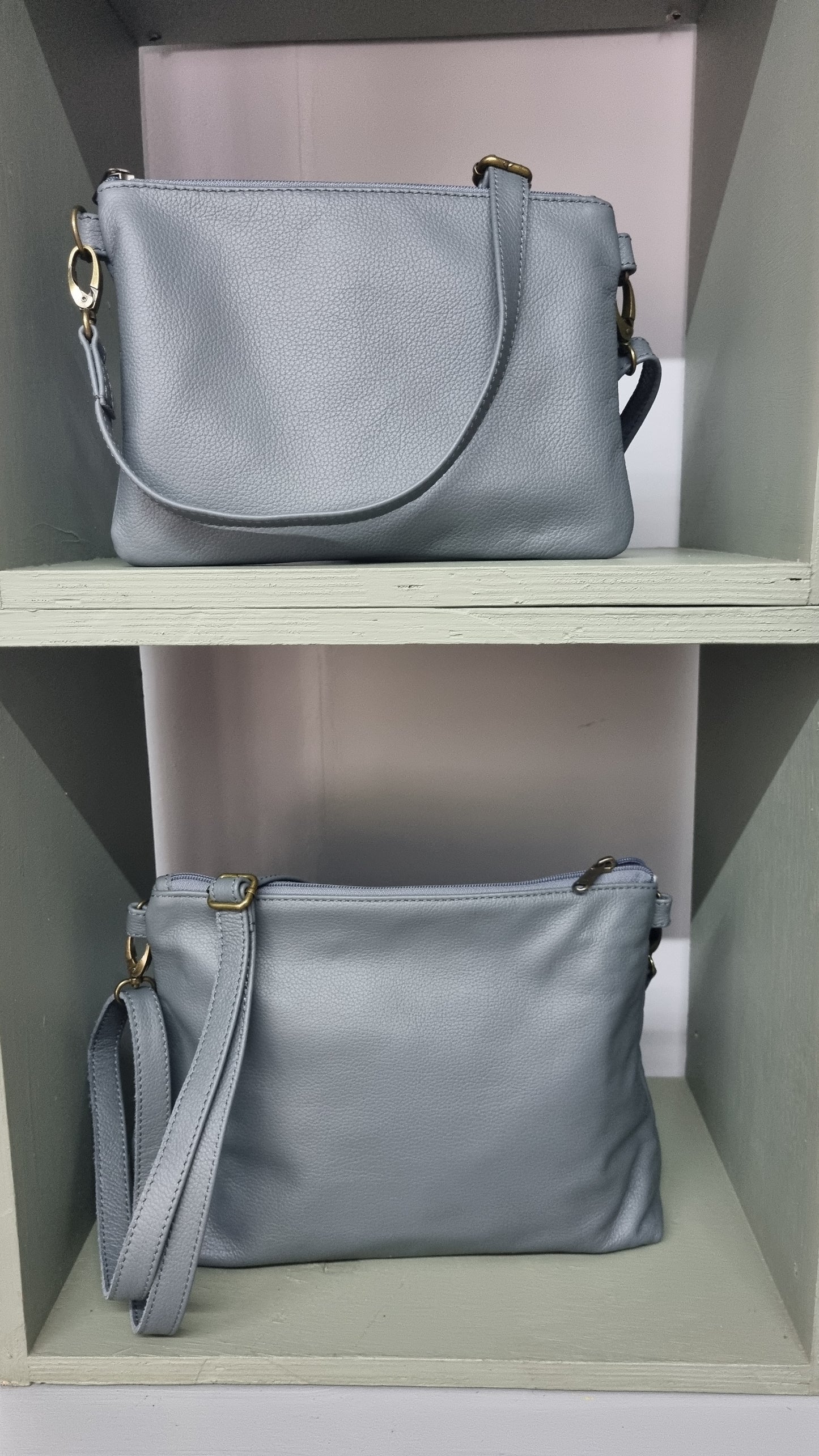 Miss Baggy Genuine leather Grey Bag #007