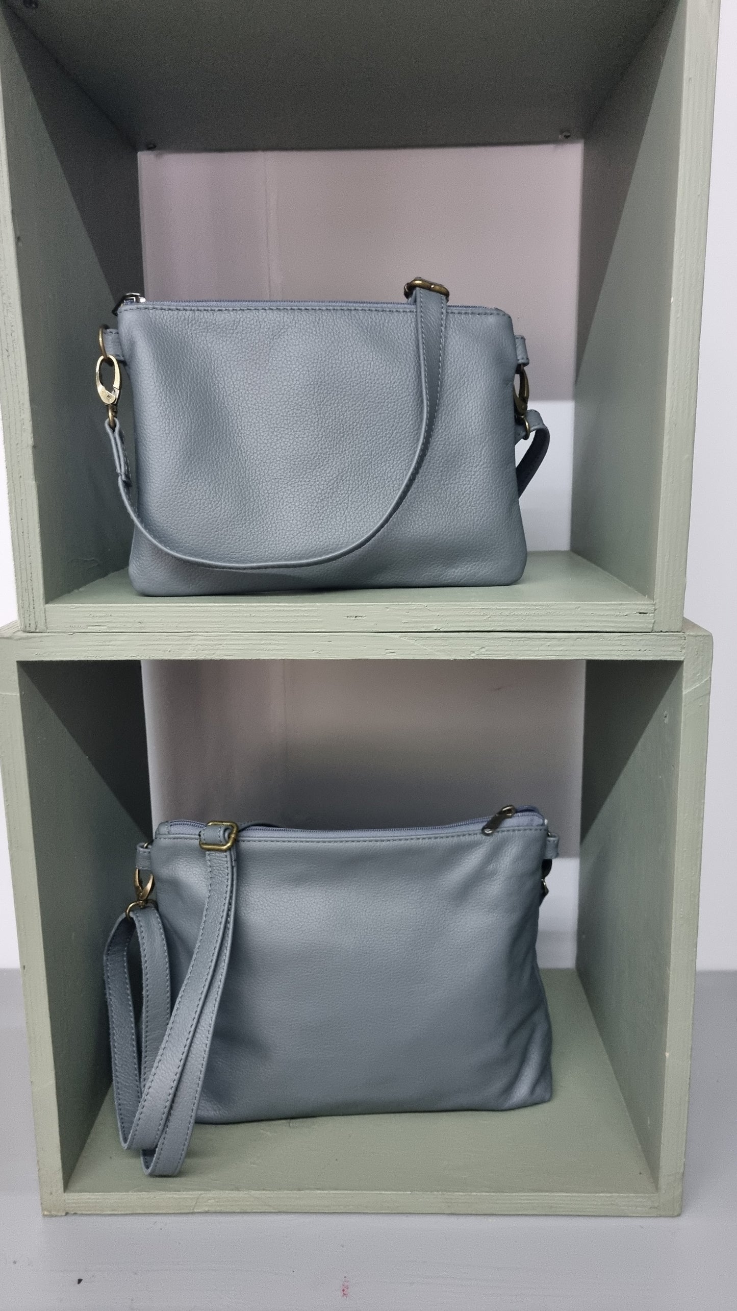 Miss Baggy Genuine leather Grey Bag #007