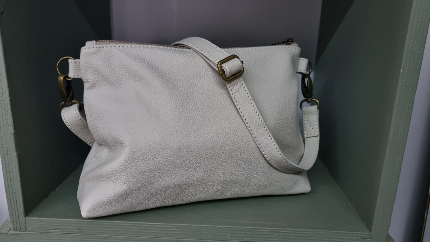 Miss Baggy Genuine leather Cream Bag #007