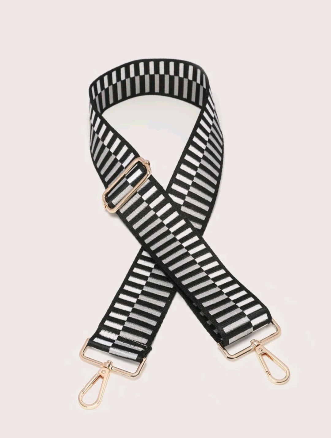 Black, White & Silver- Bag Strap