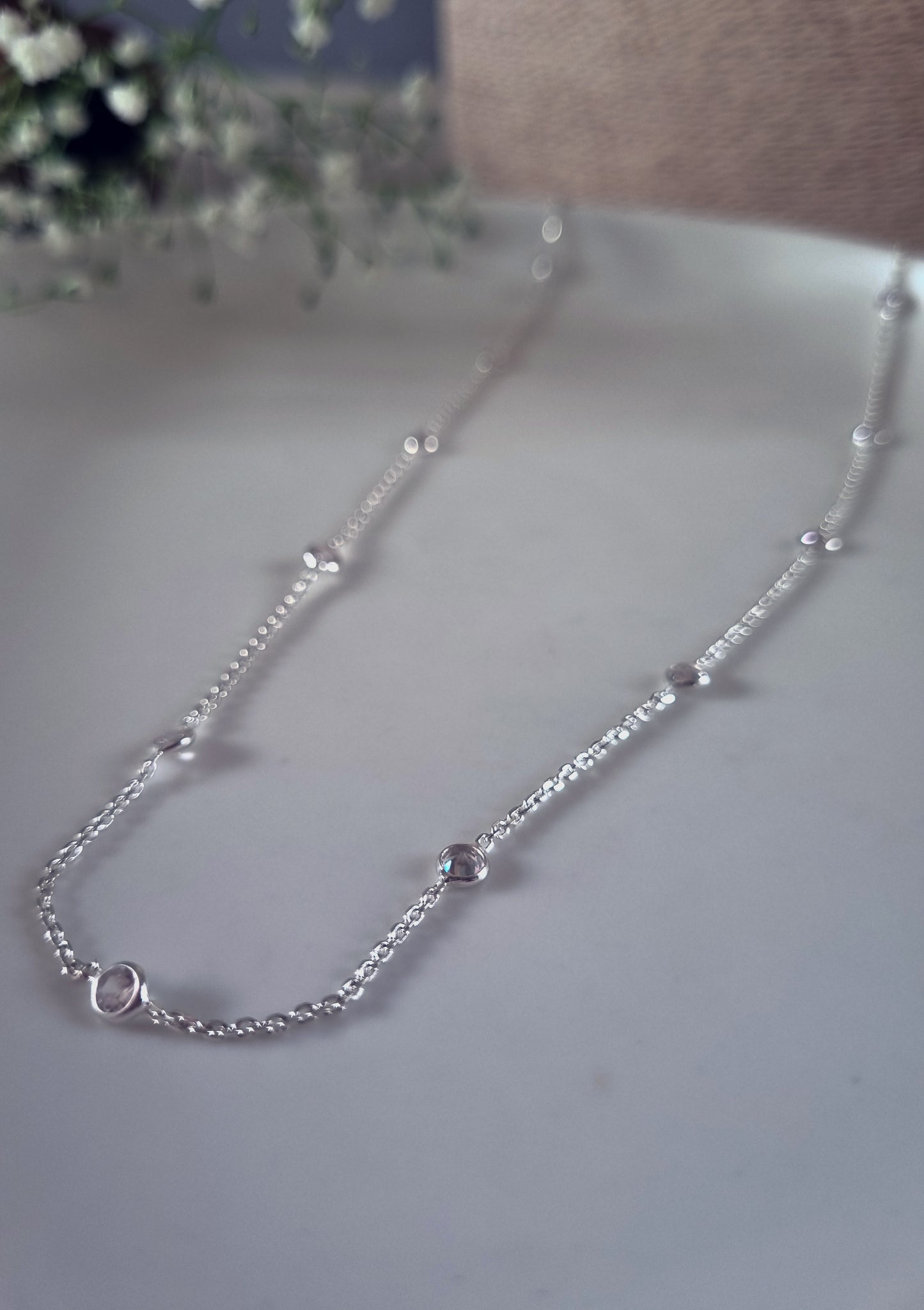 Sterling Silver CZ Chain