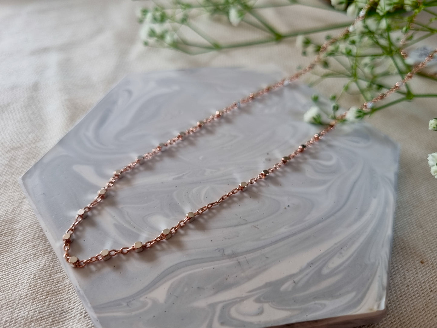 Sterling Silver and Rose Gold Plated Chain