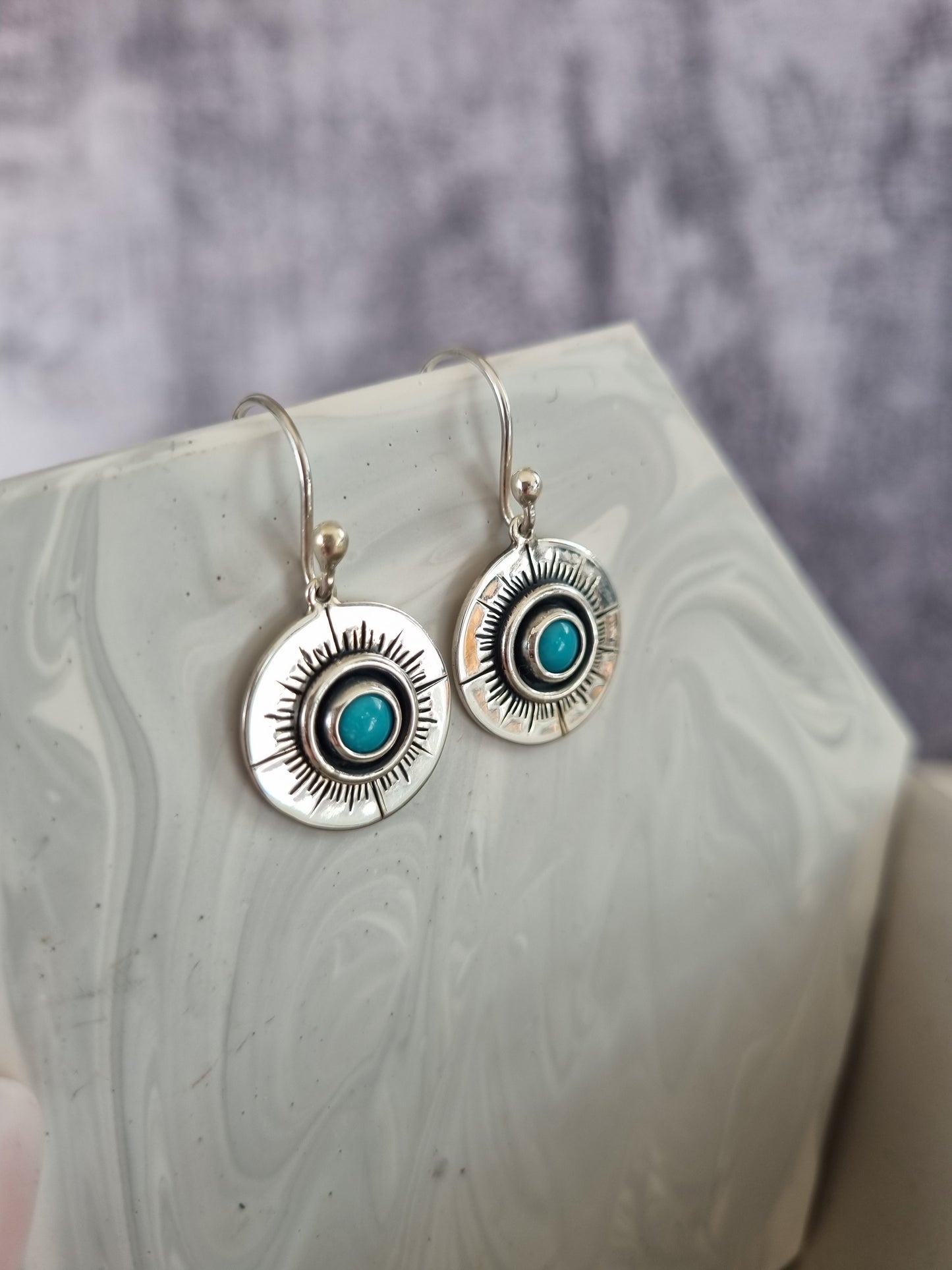 Turquoise boho style earrings