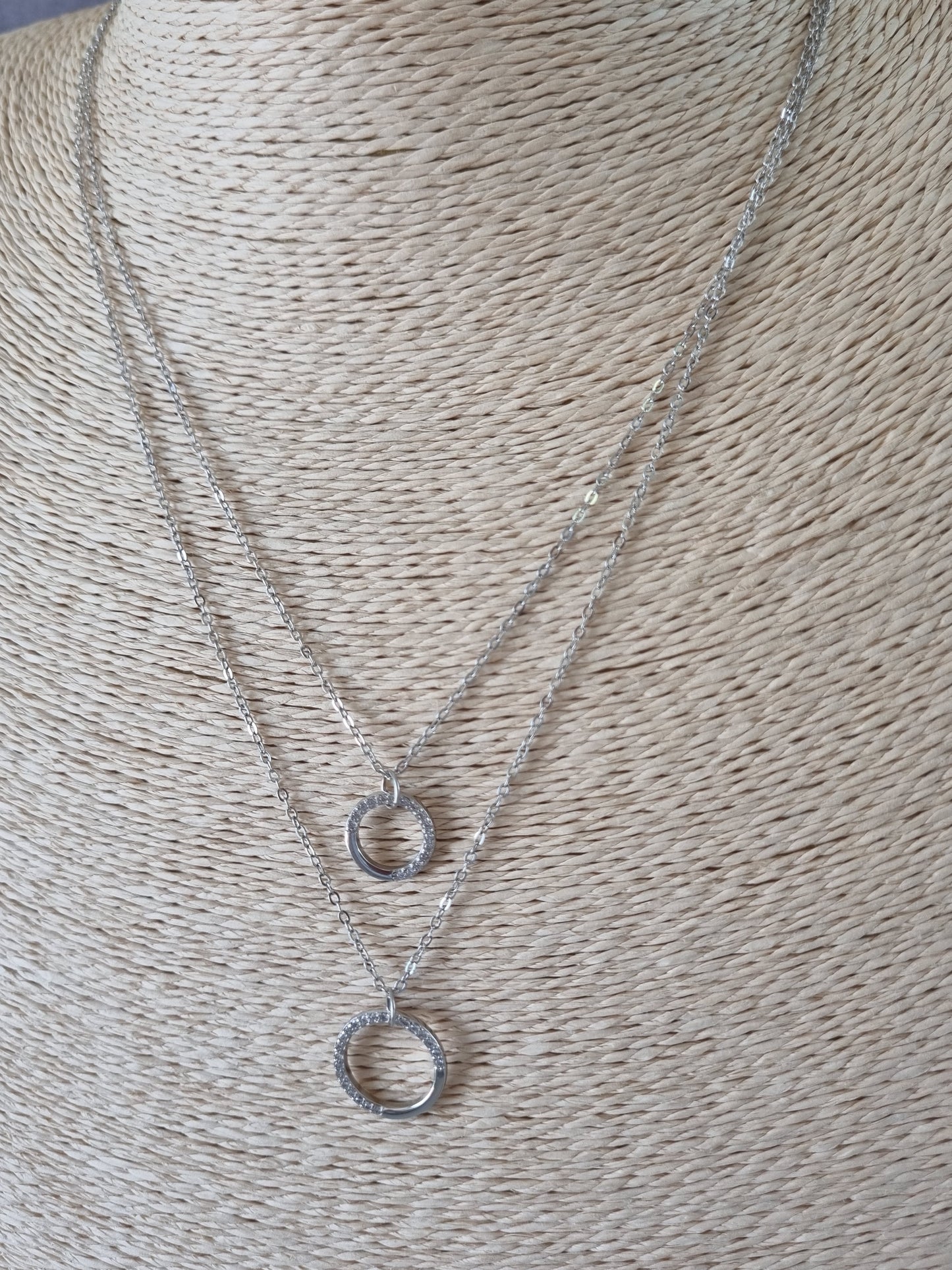 Double layer circle necklace