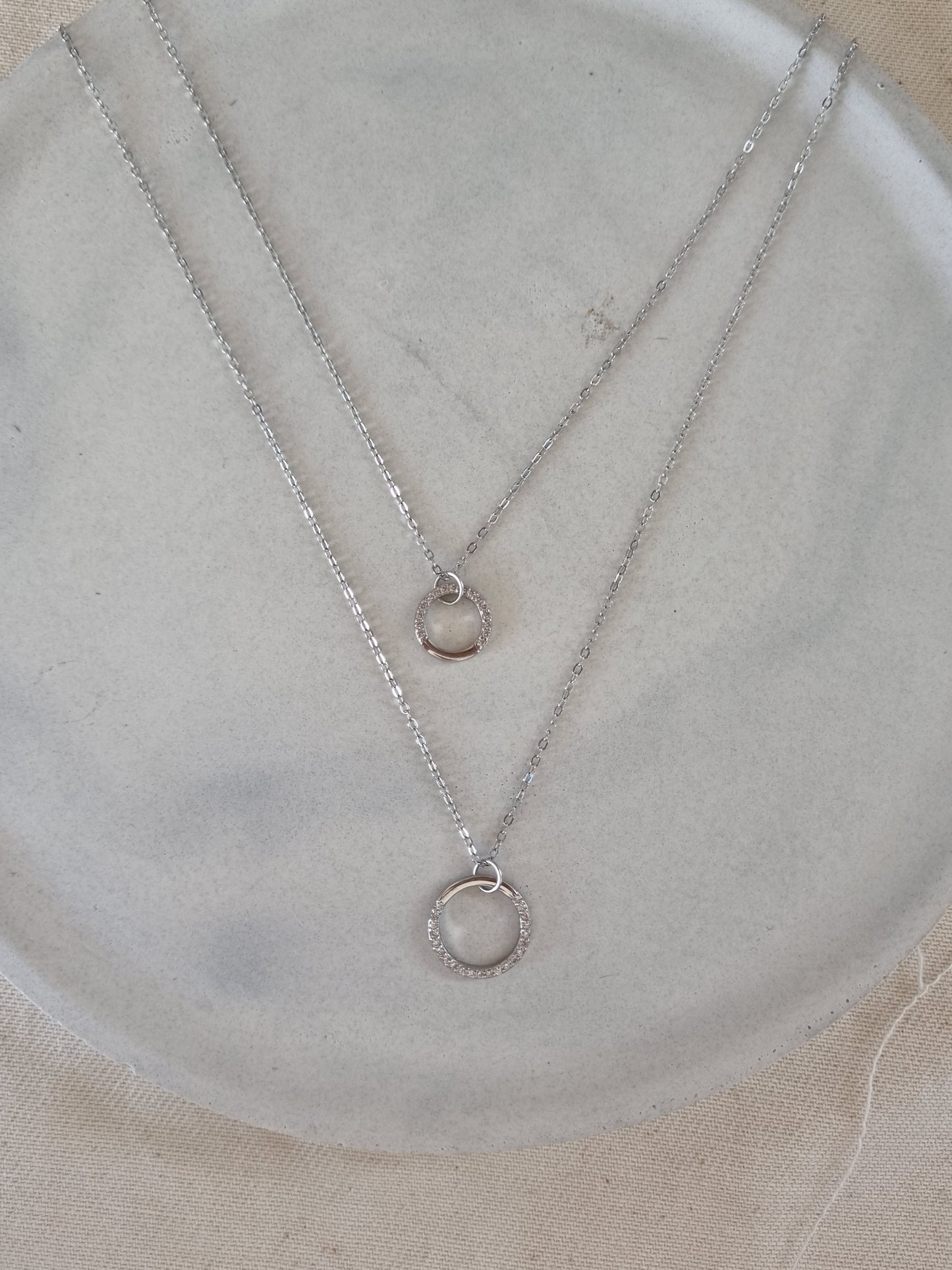 Double layer circle necklace