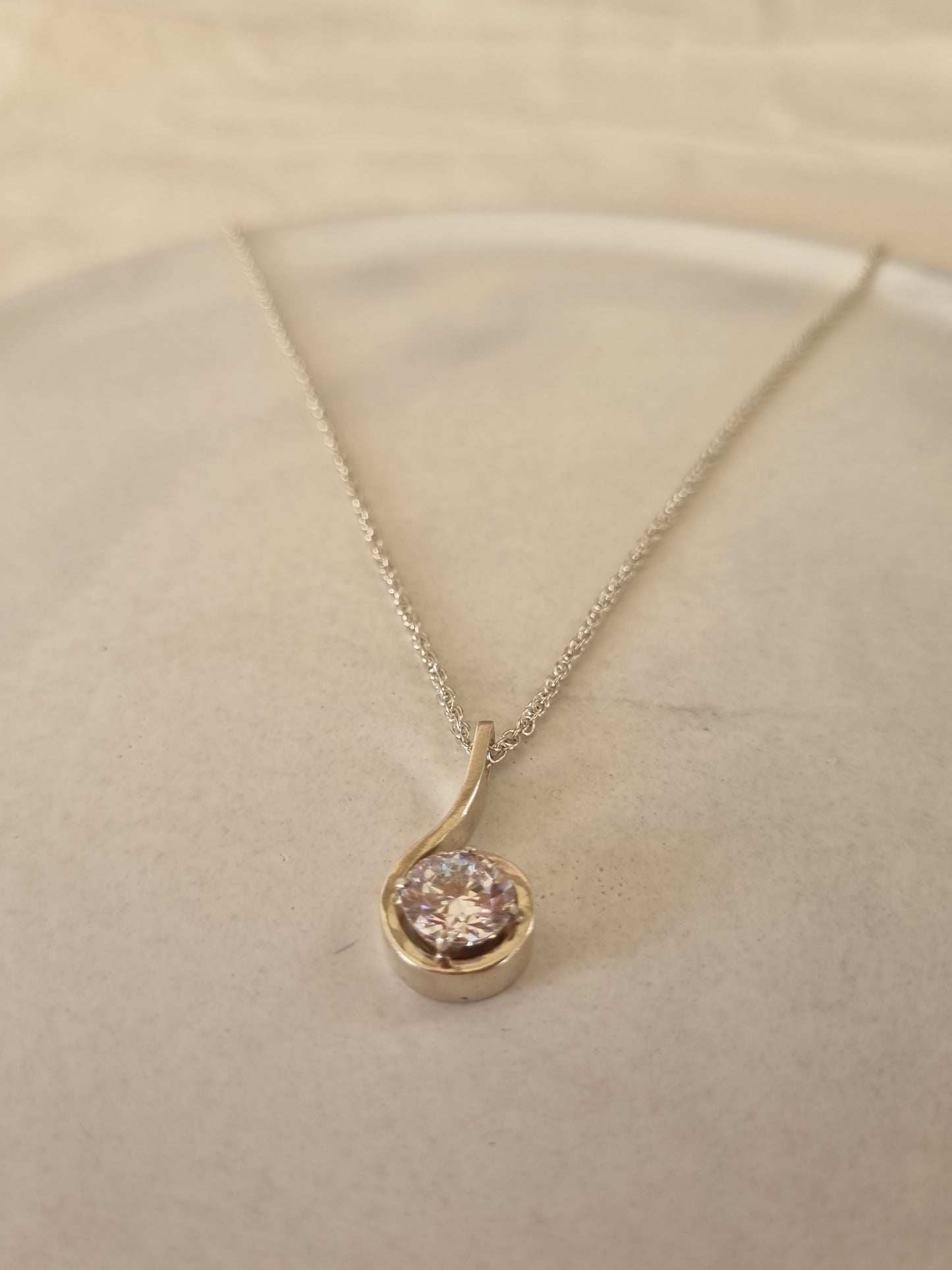 CZ Pendant on Chain