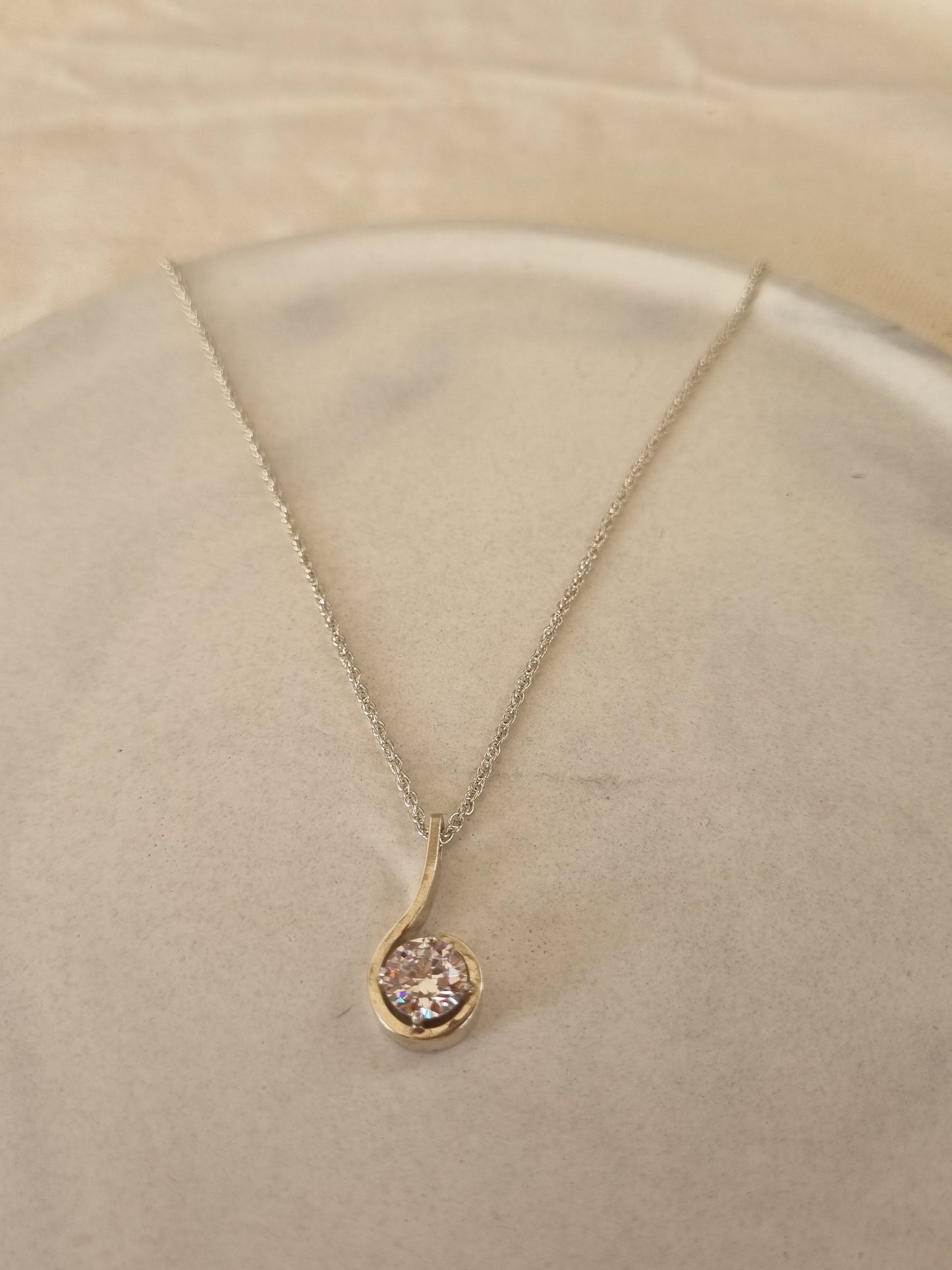 CZ Pendant on Chain