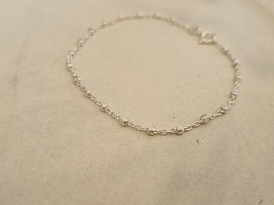 Sterling silver fancy bead bracelet