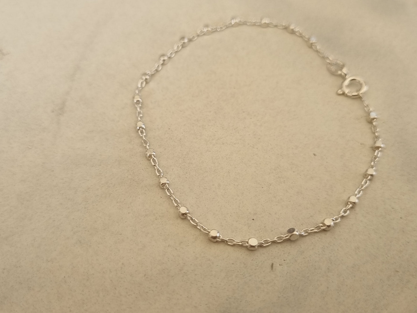 Sterling silver fancy bead bracelet