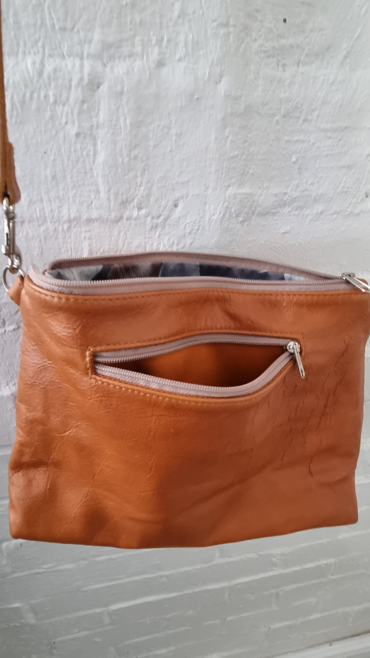 Miss Baggy Genuine leather Tan Bag #007