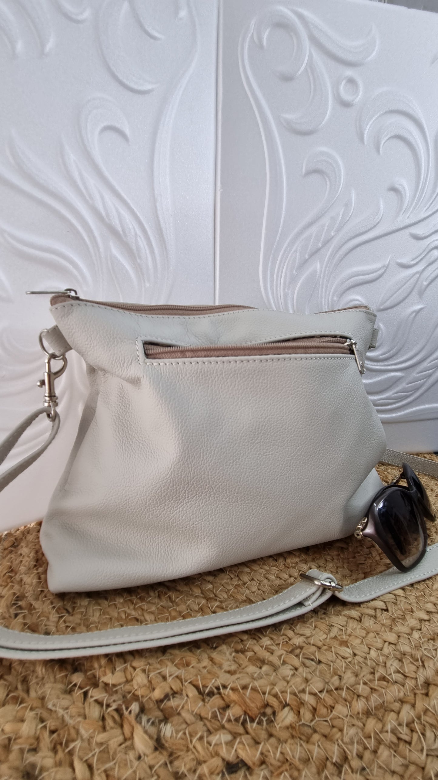 Miss Baggy Genuine leather Cream Bag #007