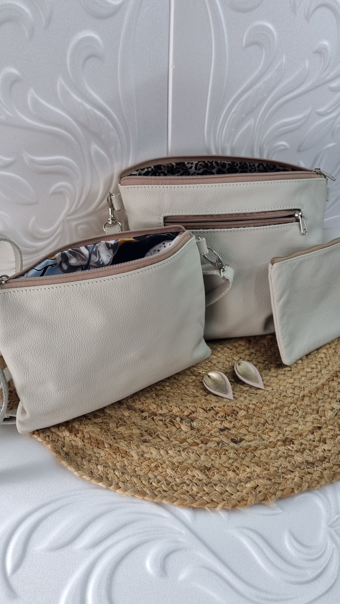 Genuine leather Cream Bag 008