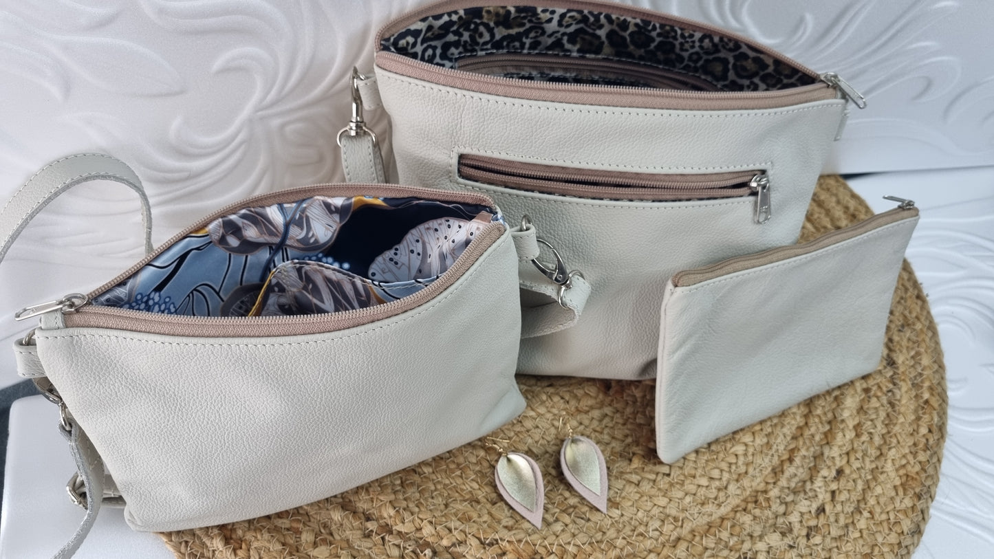 Genuine leather Cream Bag 008