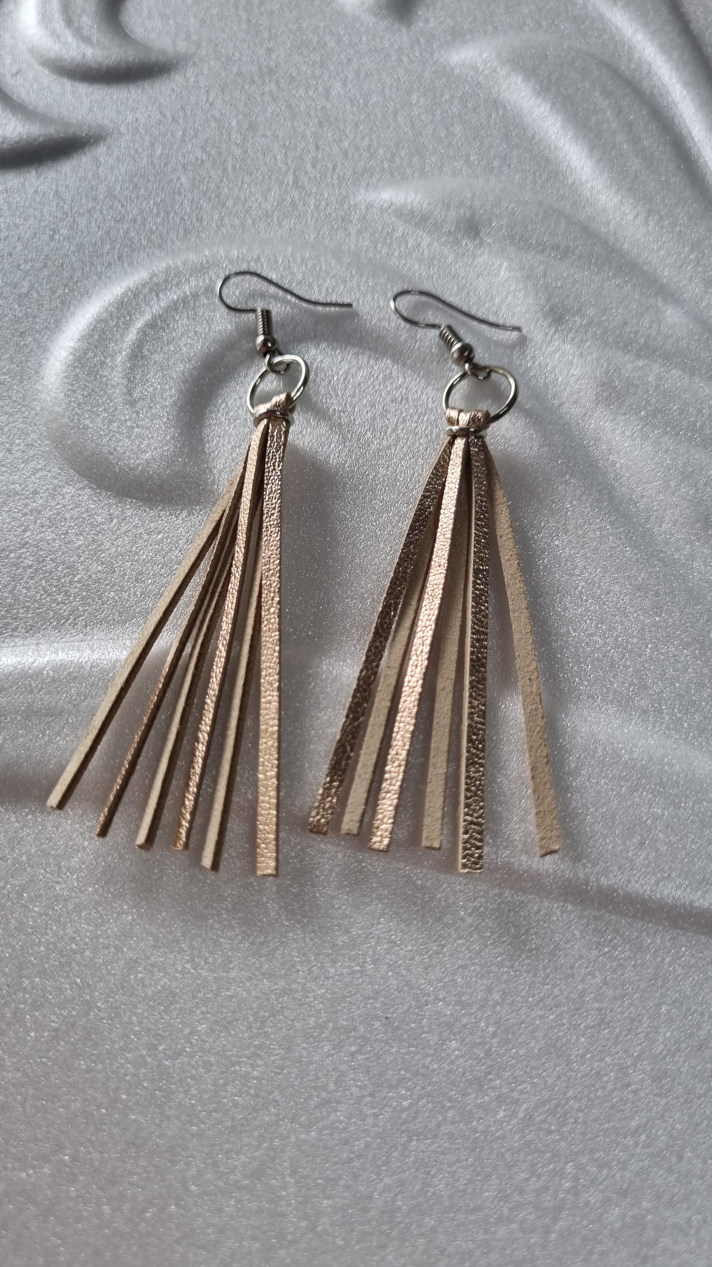 Rose gold Handmade Leather earrings