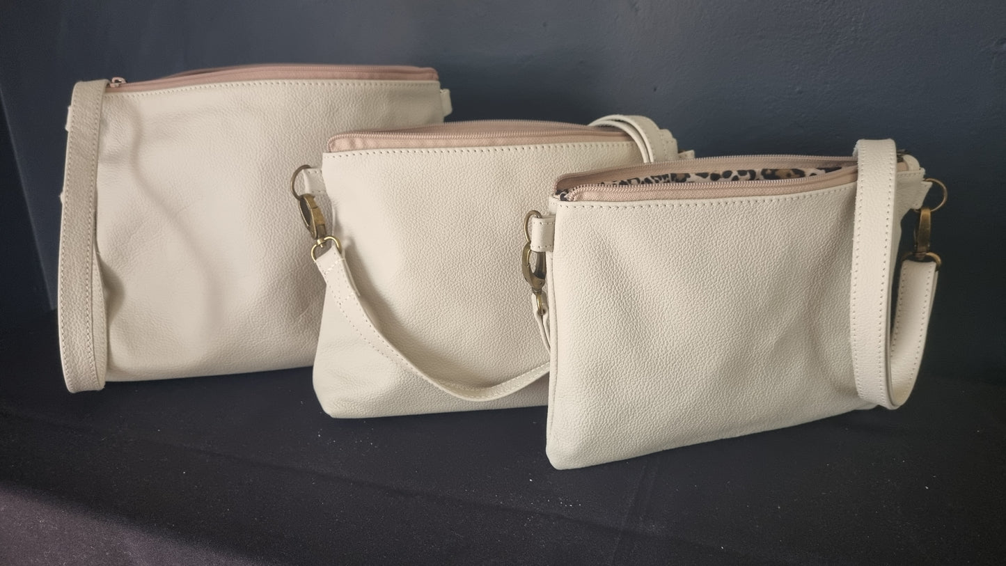 Genuine leather Cream Bag 009