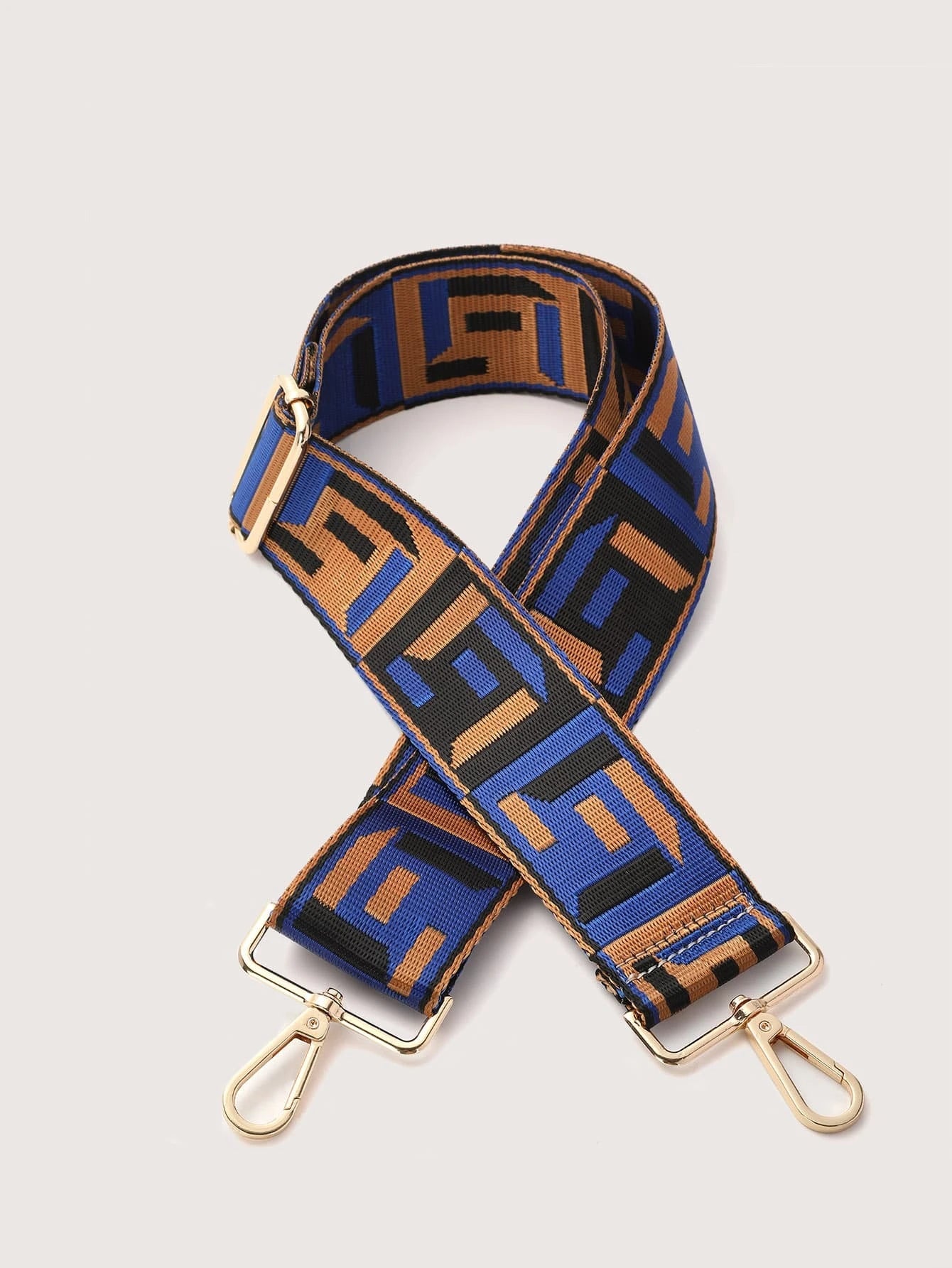 Blue, black and Tan Bag Strap