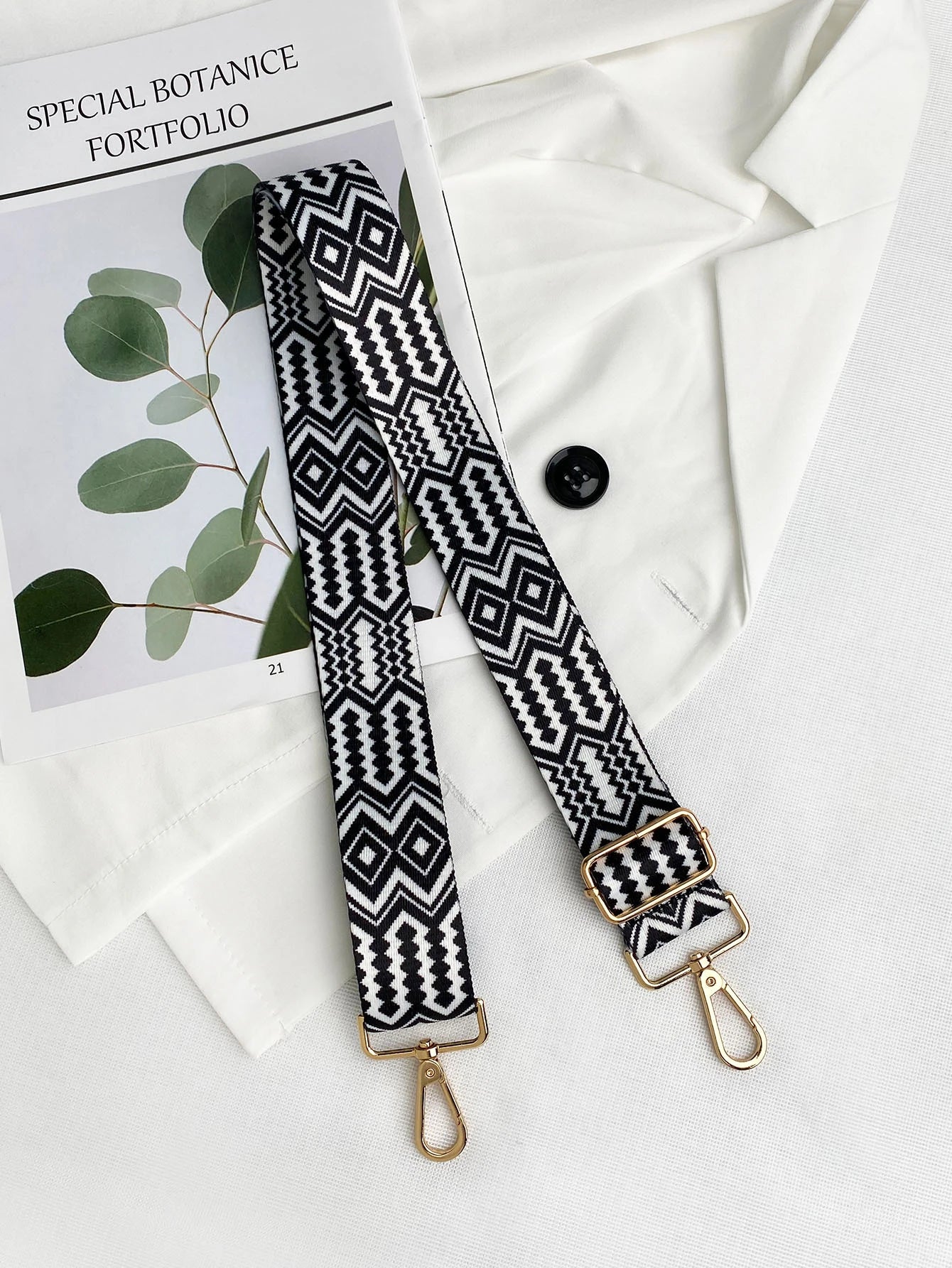 Black & White Pattern Bag Strap