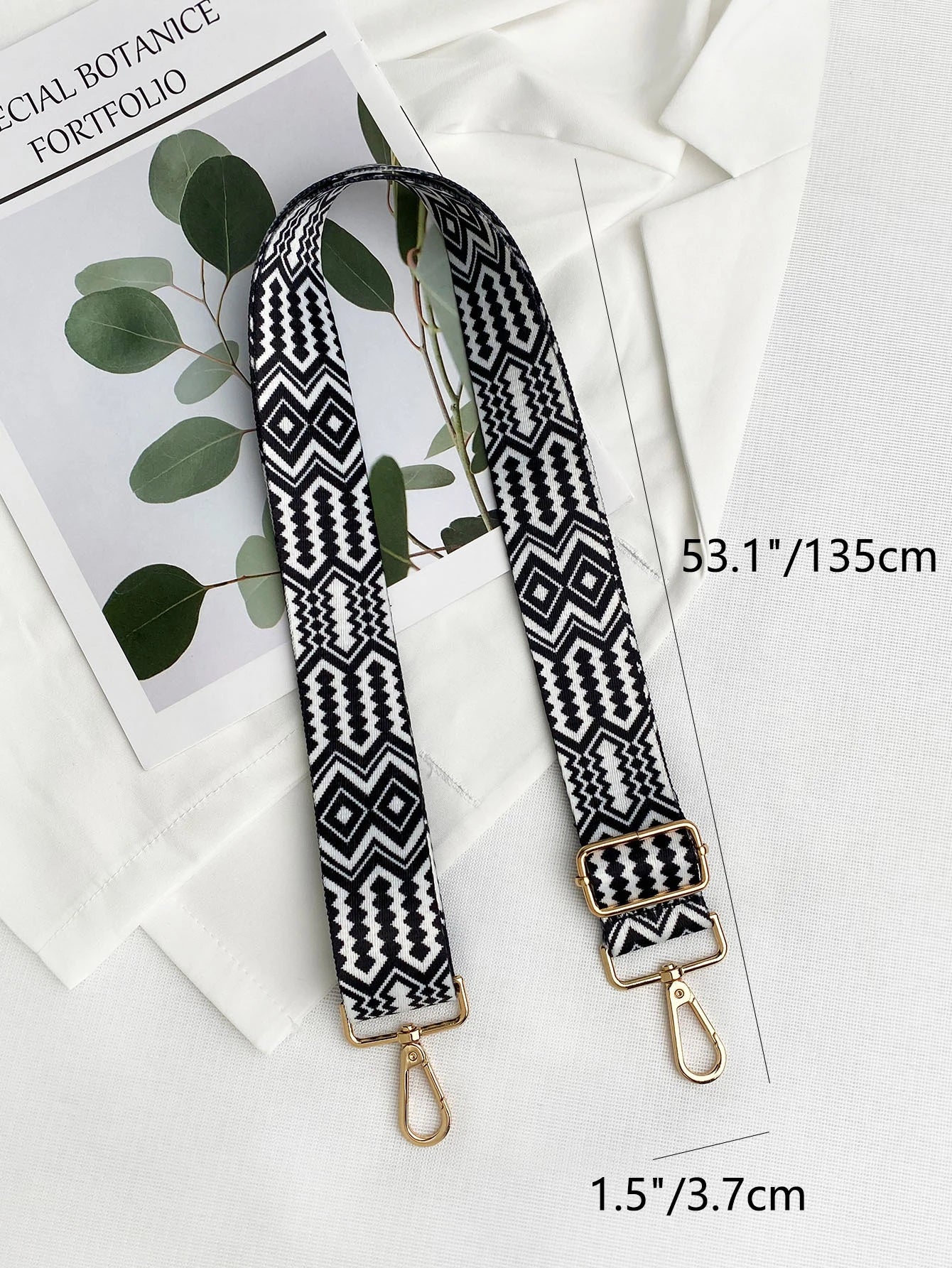 Black & White Pattern Bag Strap