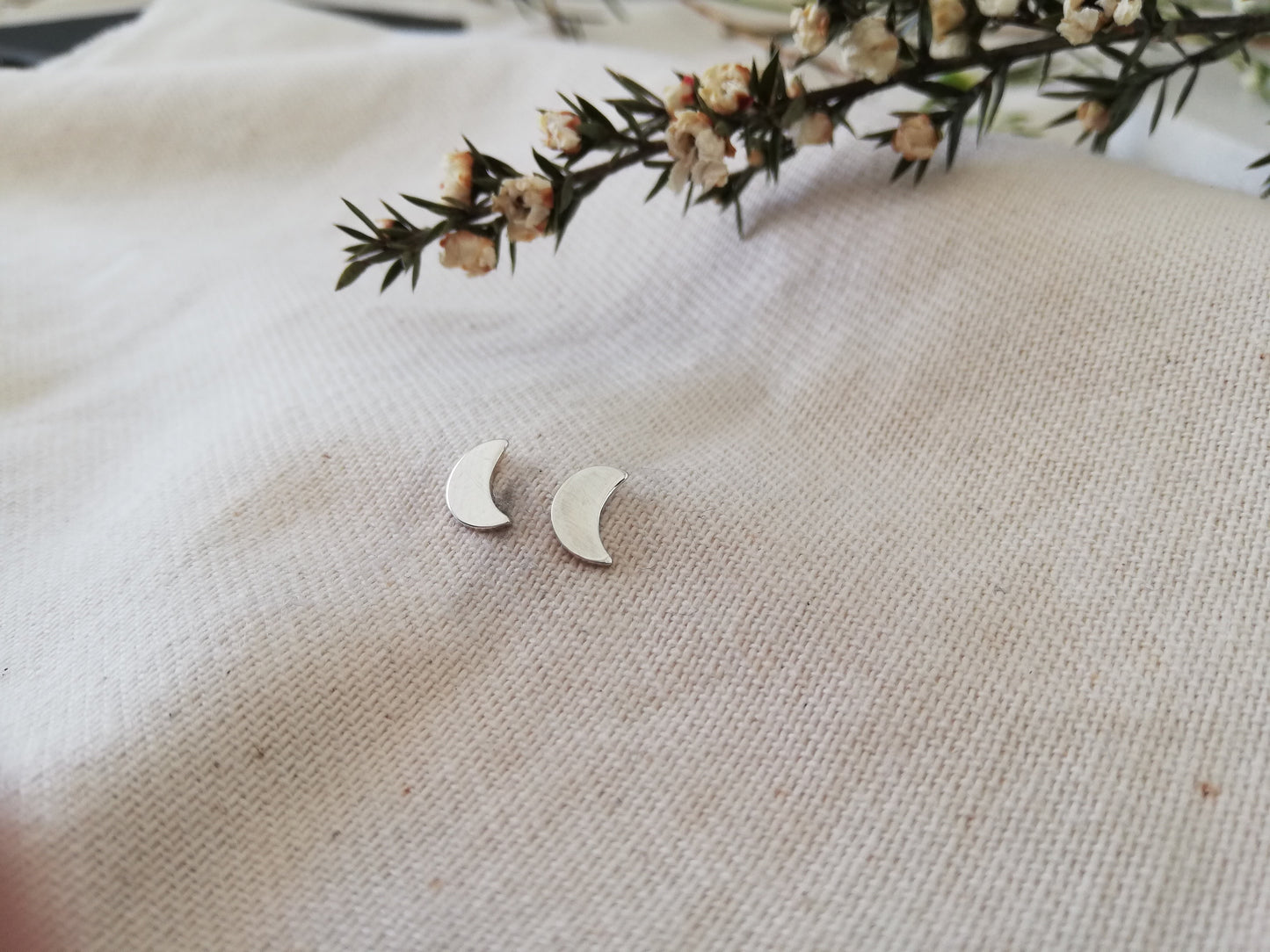 Crescent moon studs