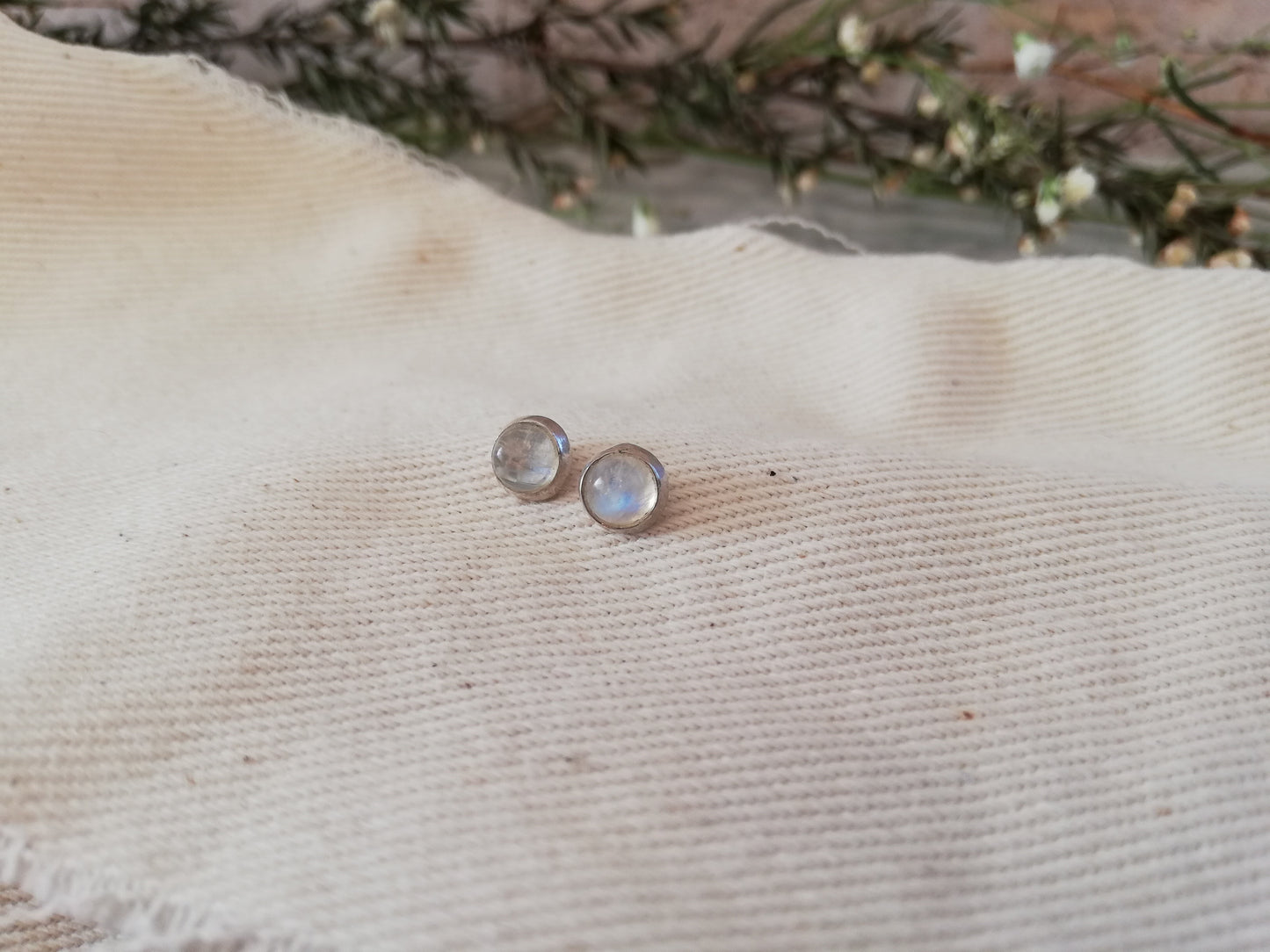 Moonstone studs