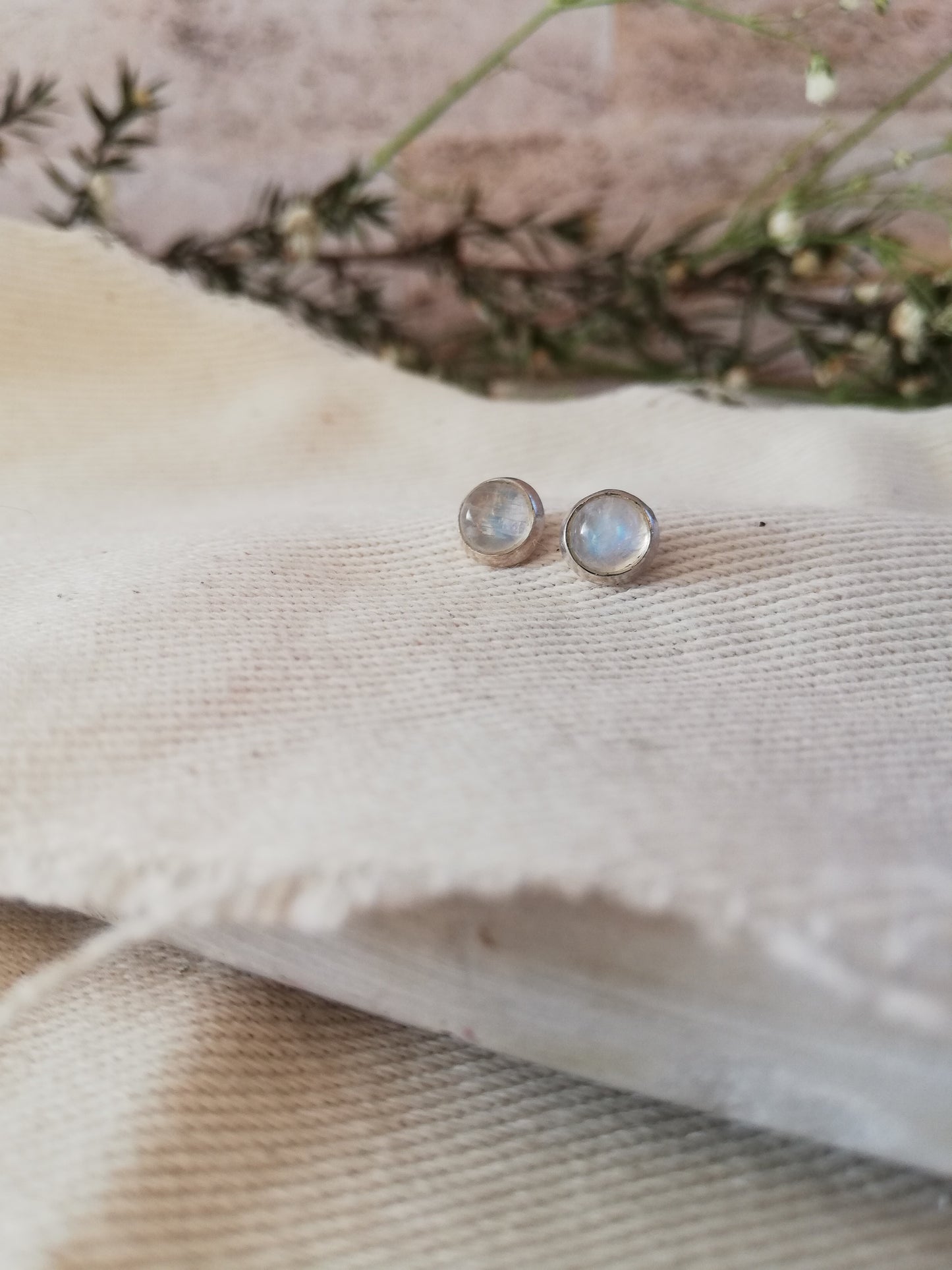 Moonstone studs