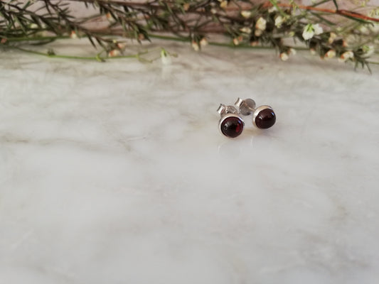 Garnet studs