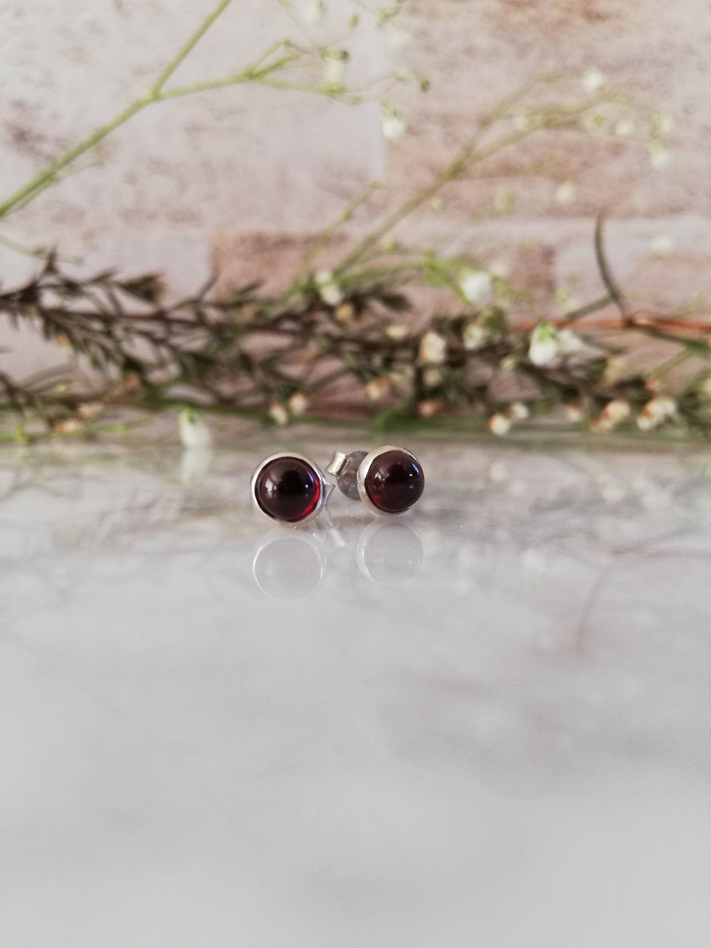 Garnet studs