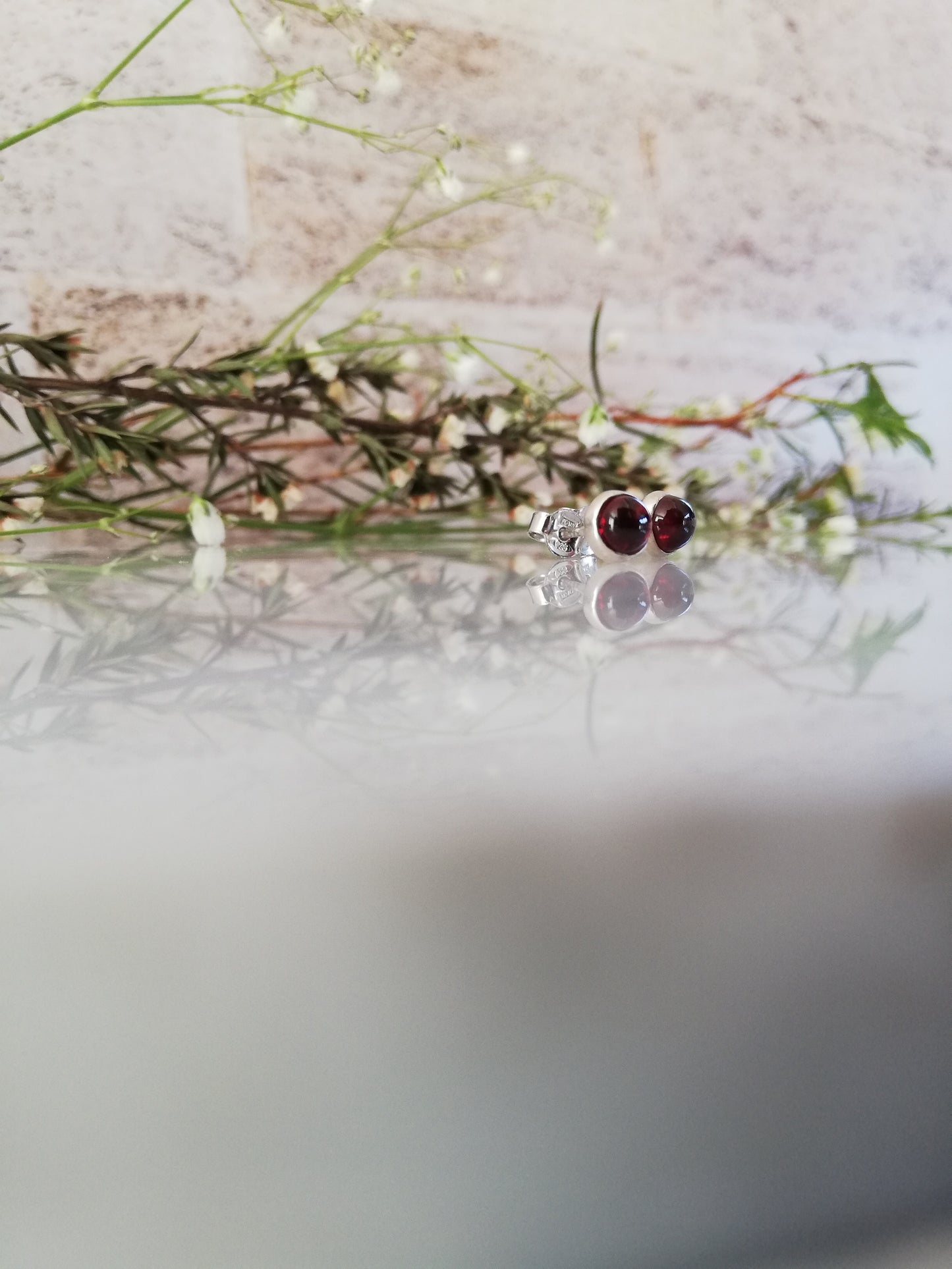 Garnet studs