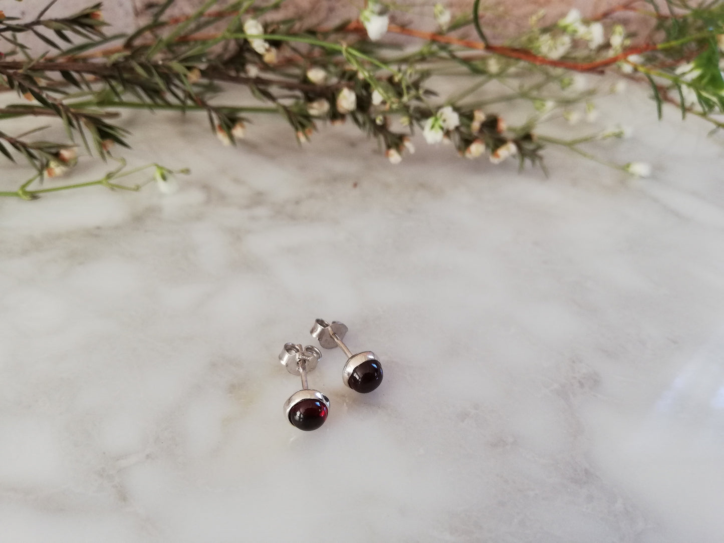 Garnet studs