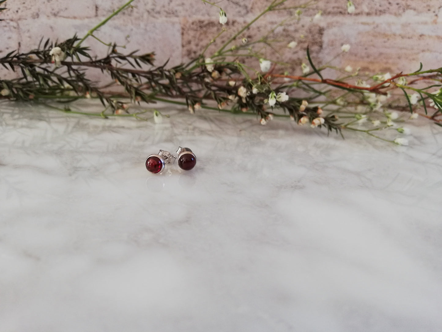 Garnet studs