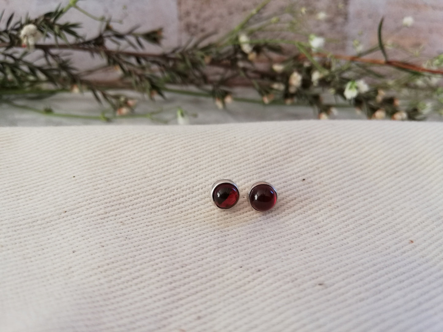 Garnet studs