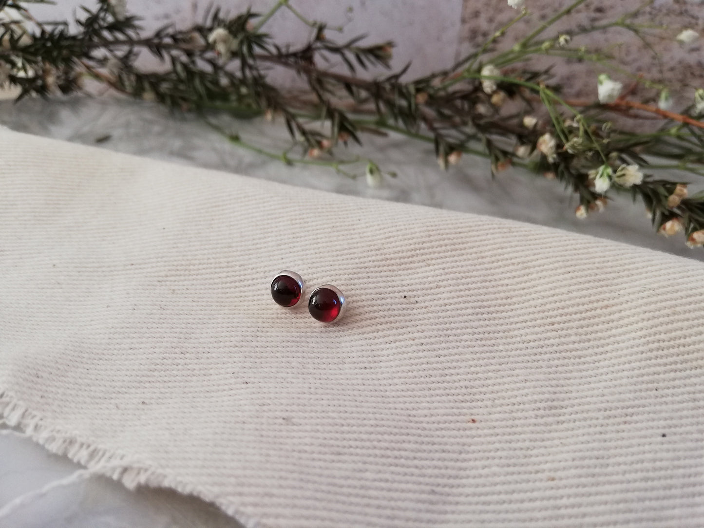 Garnet studs