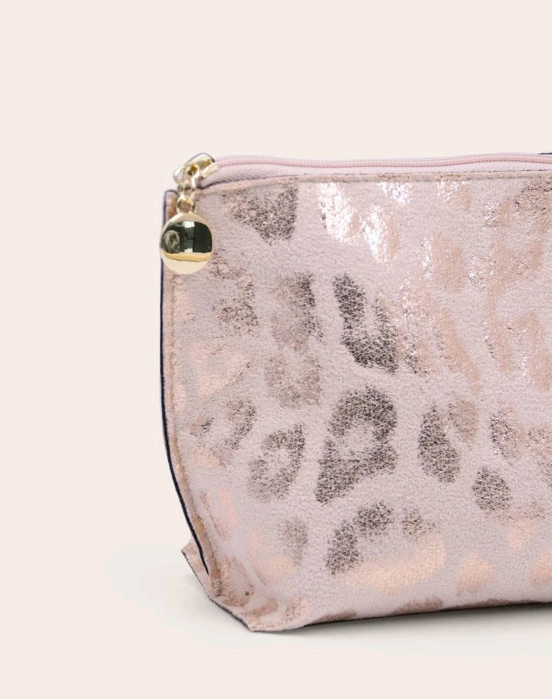 Cosmetic Bag - Leopard Print Soft Pink