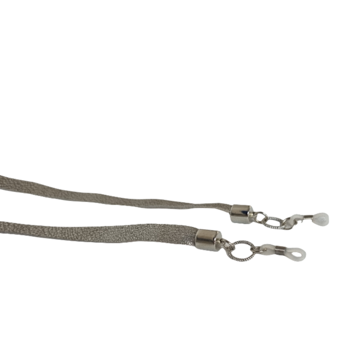 Leather Sunglass Strap - Silver