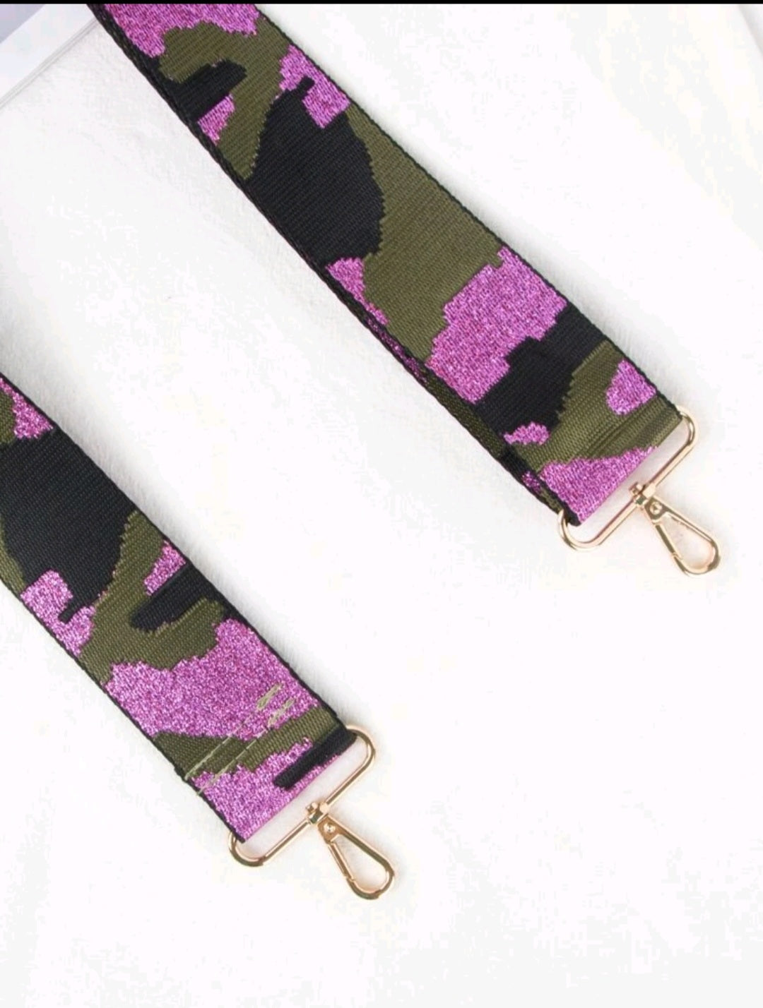 Camo Green & Pink Bag Strap