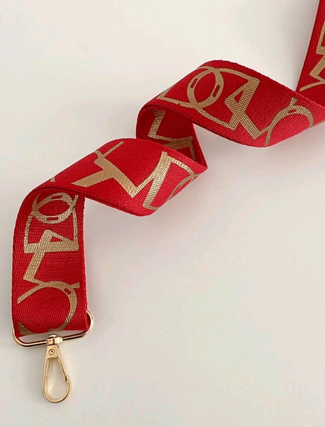 Red & Gold Graphic Bag Strap