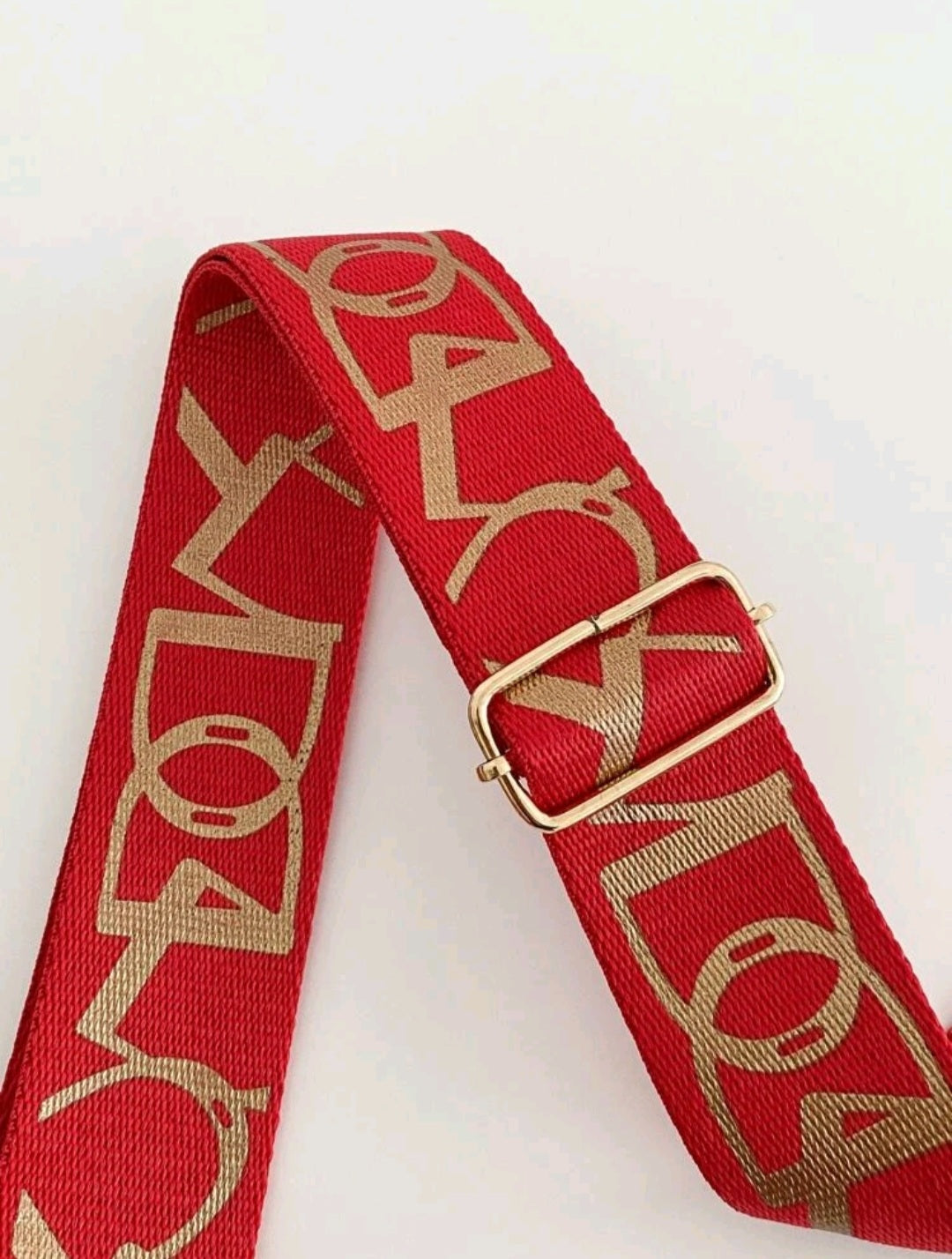 Red & Gold Graphic Bag Strap